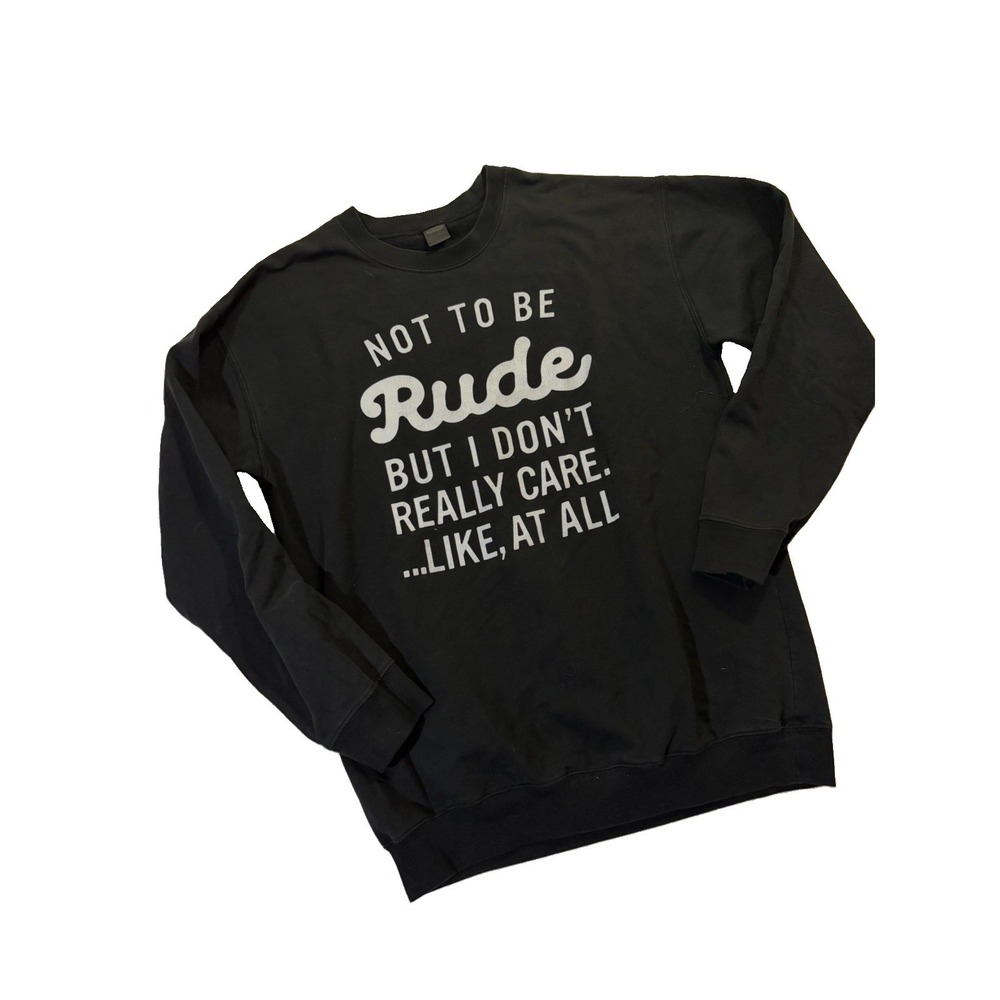 ColdCrush Mens Black Crew Neck Pullover Sweatshirt Funny Graphic Print Size L - Picture 2 of 5
